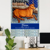 タウルスザブル〔占星術の〕十二宮図サインバースデーパーティー ポスター (ホームオフィス)