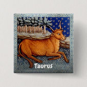 タウルスザブル〔占星術の〕十二宮図サインバースデーパーティー 缶バッジ (正面)