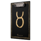 タウルス打撃金ゴールド様式星占い記号 クリップボード (左)