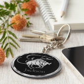 タウルス♉ザ・ブル – 〔占星術の〕十二宮図標識 キーホルダー (側面)