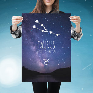 タウルス パーソナライズされた〔占星術の〕十二宮図星座ポスター ポスター