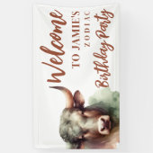 タウルス〔占星術の〕十二宮図をテーマにした誕生日パーティー歓迎サイン 横断幕 (縦)