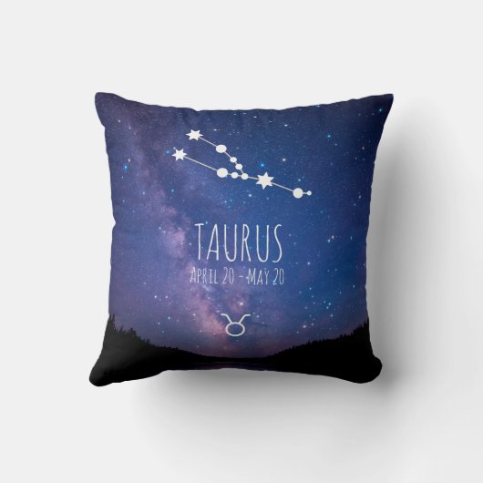 タウルス |〔占星術の〕十二宮図パーソナライズされた星座 クッション (裏面)