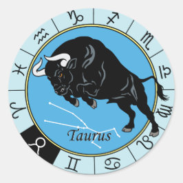 タウルス〔占星術の〕十二宮図 ラウンドシール