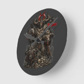タウルス — 地獄の戦争君主 ラウンド壁時計 (傾斜)