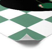 タウロスのゴシック様式市松模様にさくらんぼアート ポスター (角)