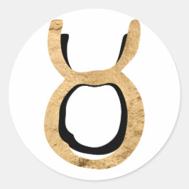 タウロスのブルハンマー金ゴールドブラック〔占星術の〕十二宮図記号 ラウンドシール