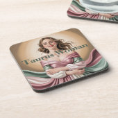 タウロスの女性が金ゴールドコースターセットを歌う コースター (左側)