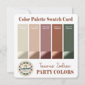 タウロスの色見本パレットカード〔占星術の〕十二宮図標識 招待状 (正面)