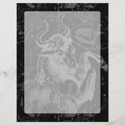 タウロス座の地図Hevelius 1690オンブラック (正面)