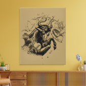 タウロス星座ヘベリアス1690版木、銅版、版画 キャンバスプリント (インサイチュ (リビング))