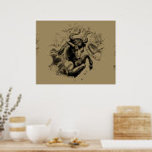 タウロス星座ヘベリアス1690版木、銅版、版画 ポスター (キッチン)