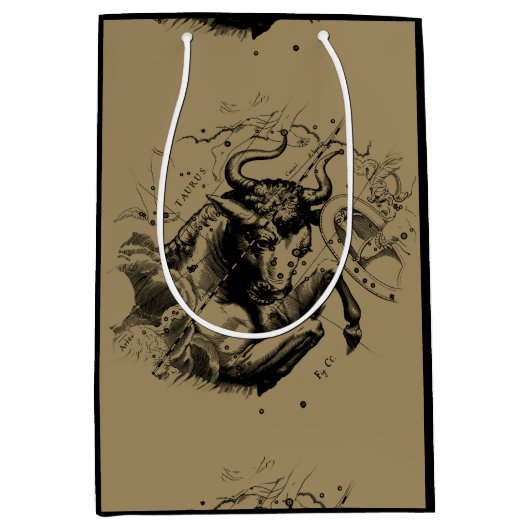 タウロス星座ヘベリアス1690版木、銅版、版画 ミディアムペーパーバッグ (正面)