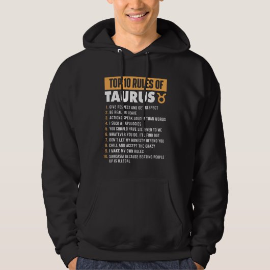 タウロス〔占星術の〕十二宮図の星座の上位10の規則Astrology Astr パーカ (正面)