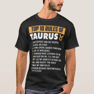 タウロス〔占星術の〕十二宮図の星座の上位10の規則Astrology Astr Tシャツ