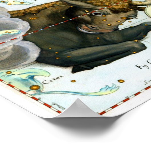 タウロス〔占星術の〕十二宮図アンティーク星図ポスター ポスター (角)