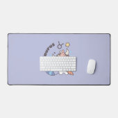 タウロス〔占星術の〕十二宮図ドリーマー – かわいいスリーピーバニー デスクマット (キーボード&マウス)