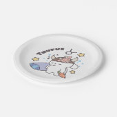 タウロス〔占星術の〕十二宮図ドリーマー – かわいいスリーピーバニー ペーパープレート (アングル)