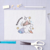 タウロス〔占星術の〕十二宮図ドリーマー – かわいいスリーピーバニー 薄葉紙 (クラフト)