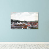 タウンの空中表示2 キャンバスプリント (インサイチュ (ウッドフロア))