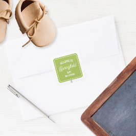 タウンウェルカムサイングリーンベビーシャワー スクエアシール