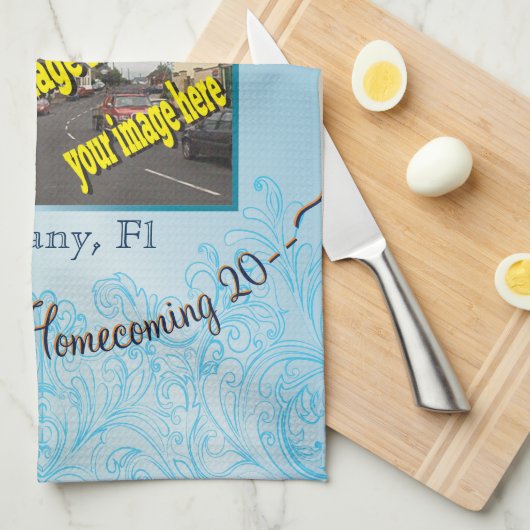 タウンシティホームカミングアクアマリン記念 キッチンタオル (四つ折り)