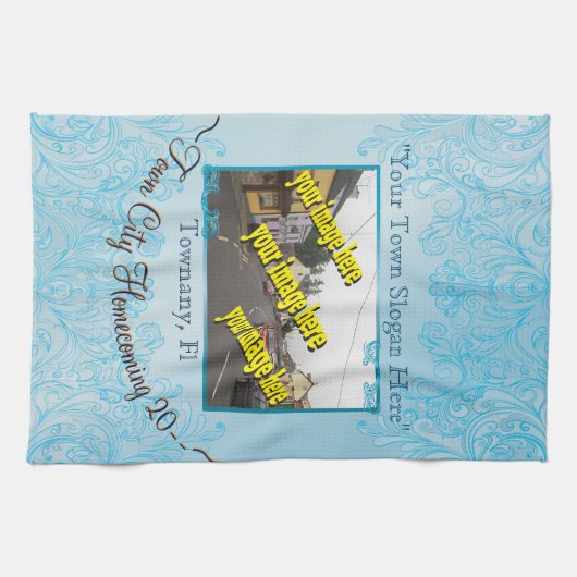 タウンシティホームカミングアクアマリン記念 キッチンタオル (横)