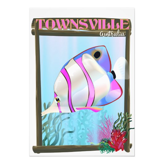 タウンズビルAustralia熱帯魚の旅行ポスター フォトプリント (正面)