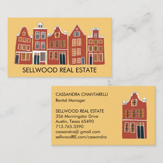 タウンハモダンス実在エステートブローカーエージェントレンタル 名刺 (正面/裏面)