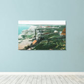 タウンビューとウォーターフロントブラフシティ， AK キャンバスプリント (インサイチュ (ウッドフロア))