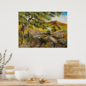 タウンフルオイルペインティングプリント ポスター (キッチン)