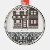 タウンホームのベクトルのタウンハウスの列 メタルオーナメント (正面)