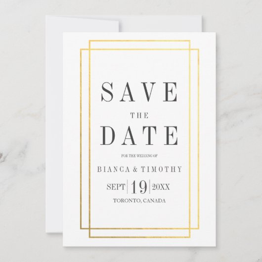 タウンホールタイポグラフィ日付を保存 セーブザデート (正面)