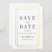 タウンホールタイポグラフィ日付を保存 セーブザデート (正面/裏面)