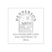 タウン素朴カスタムファミリー差出人住所 ラバースタンプ (インプリント)