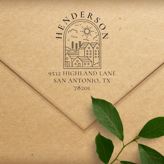 タウン素朴カスタムファミリー差出人住所 ラバースタンプ