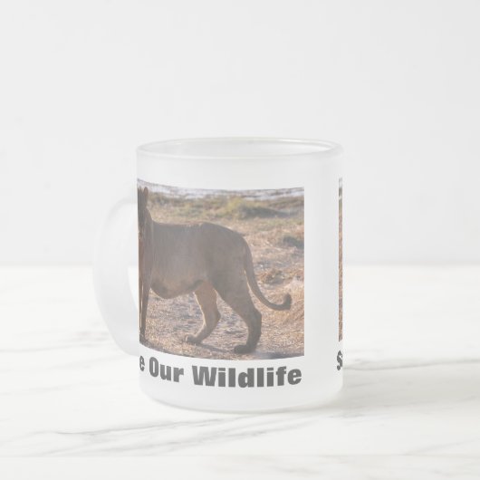 タウ救の野生生物 フロストグラスマグカップ (正面左)