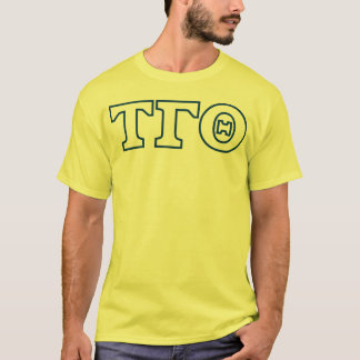 タウGammaシータ文字Tシャツ – 青の輪郭 Tシャツ