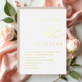 タエレガントウペアンパ結婚サンド金ゴールド 箔招待状