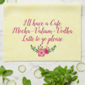 タオおもしろいル – カフェモチャバリウムウォッカラテ キッチンタオル (折り畳み)