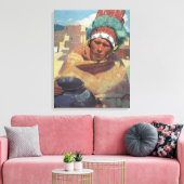 タオスインディアンホールディングザウォータージャグバイブルーメンシェイン キャンバスプリント (インサイチュ (リビング))