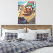 タオスインディアンホールディングザウォータージャグバイブルーメンシェイン キャンバスプリント (インサイチュ (寝室))