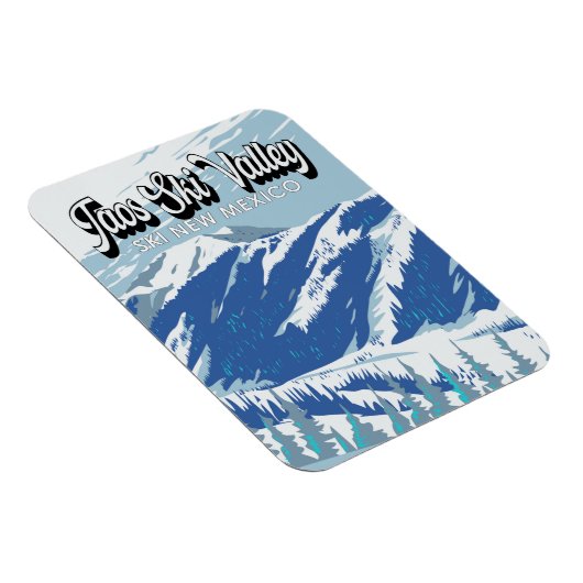 タオススキーバレースキーエリアウィンターニューメキシコヴィンテージ マグネット (右側)