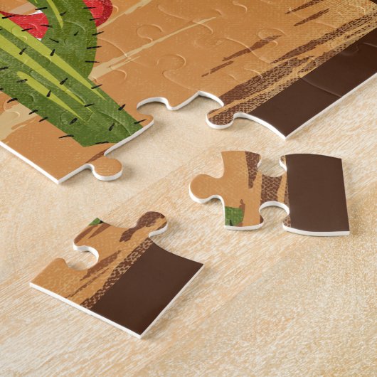 タオスニューメキシコのマンガデザートヴィンテージ旅行 ジグソーパズル (側面)