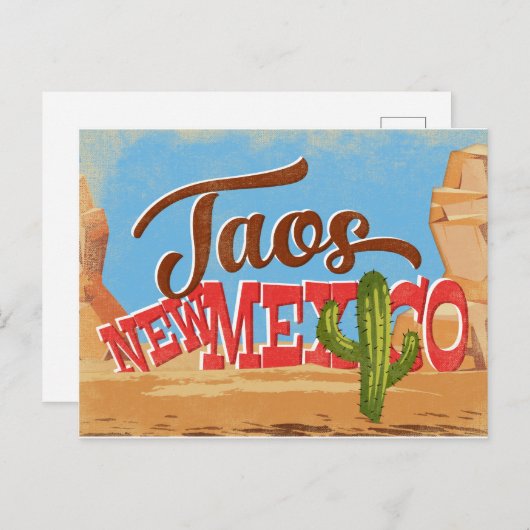 タオスニューメキシコのマンガデザートヴィンテージ旅行 ポストカード (正面/裏面)