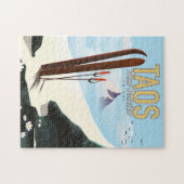 タオス・ニューメキシコのスキーのポスター ジグソーパズル (横)