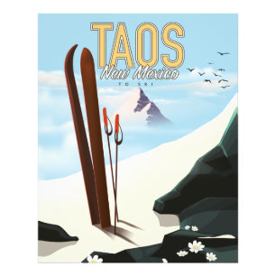 タオス・ニューメキシコのスキーのポスター フォトプリント