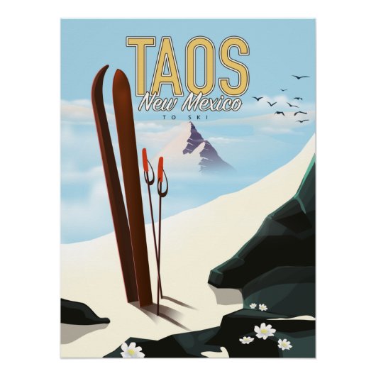 タオス ニューメキシコ スキーポスター ポスター (正面)