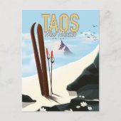 タオス ニューメキシコ スキーポスター ポストカード (正面)