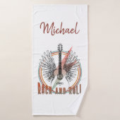 タオパーソナライズされたルのロックアンドロール、ギタレ バスタオル (バスタオル)